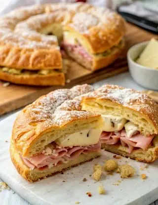 Ricetta Pane Casereccio con Prosciutto Cotto e Gorgonzola Dolce di lacucinasecondolabiffi