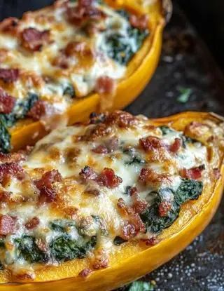 Ricetta Zucca Butternut con Spinaci e Pancetta di lacucinasecondolabiffi