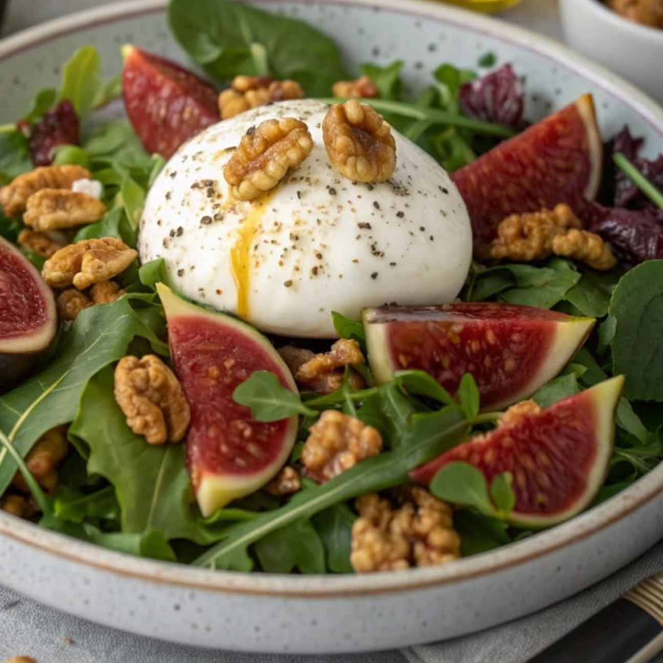 Insalata di Fichi, Rucola, Noci e Burrata