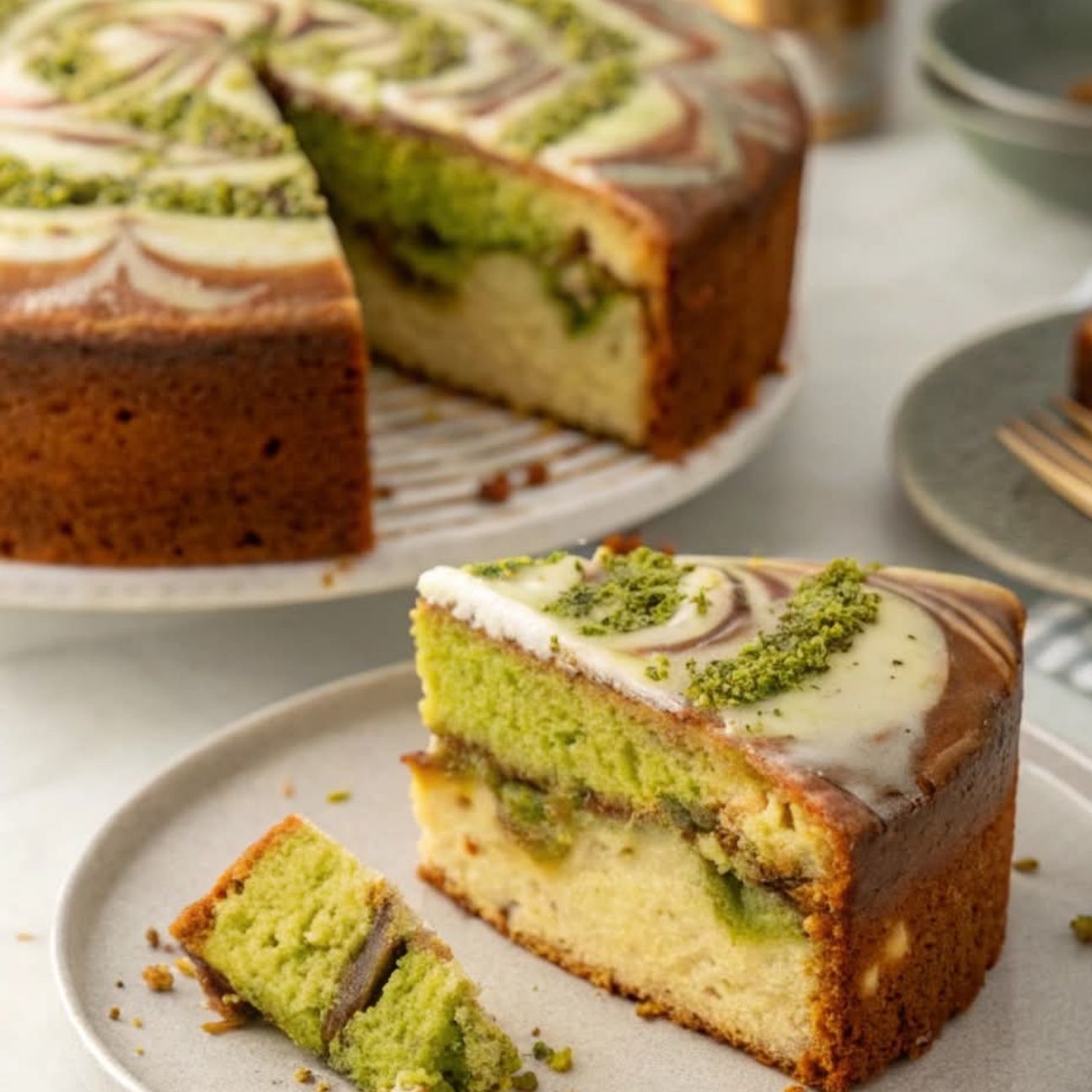 Torta Marmorizzata al Pistacchio