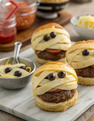 Ricetta Mini hamburger mummia di lacucinasecondolabiffi