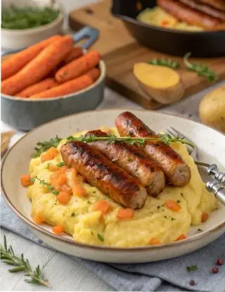 Ricetta Salsicce di pollo o tacchino fatte in casa con contorno di Purè di Patate e carote di lacucinasecondolabiffi