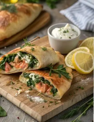 Ricetta Calzone ripieno di salmone, spinaci e formaggio di lacucinasecondolabiffi