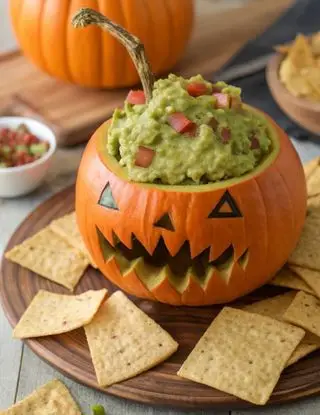Ricetta La Zucca del Guacavampiro         Guacamole in zucca con nachos croccanti di lacucinasecondolabiffi