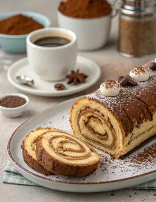 Ricetta Rotolo Soffice al Tiramisù                         Dolce Abbraccio di Caffè e Mascarpone di lacucinasecondolabiffi