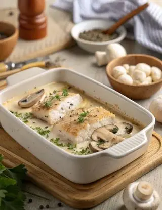 Ricetta Merluzzo gratinato al forno con funghi di lacucinasecondolabiffi