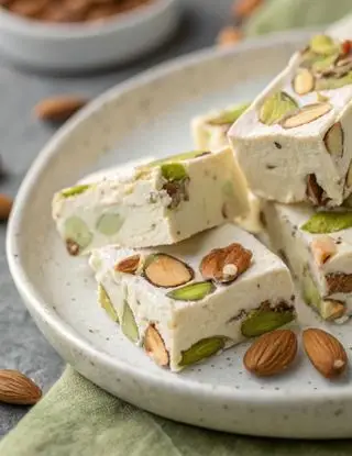 Ricetta Torrone al pistacchio e mandorle di lacucinasecondolabiffi