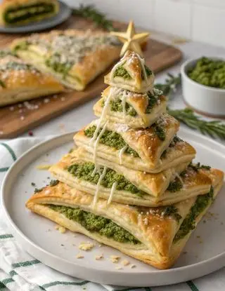 Immagine ricetta Albero di Sfoglia al Pesto di Basilico