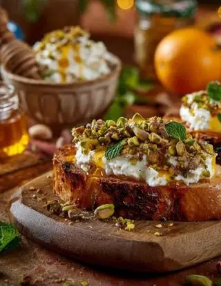 Ricetta Bruschette Stelle di Natale con Burrata, Pistacchi e Arancia di lacucinasecondolabiffi