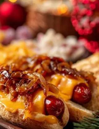 Ricetta Mini Hot Dog Natalizi con Cheddar e Cipolle Caramellate di lacucinasecondolabiffi