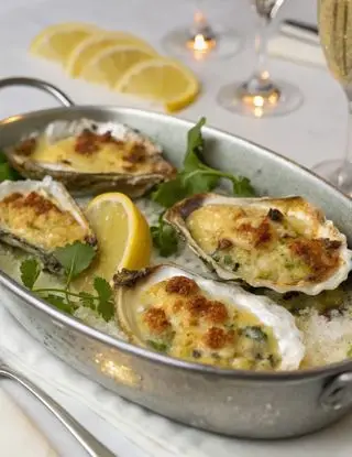 Ricetta Ostriche gratinate allo champagne di lacucinasecondolabiffi