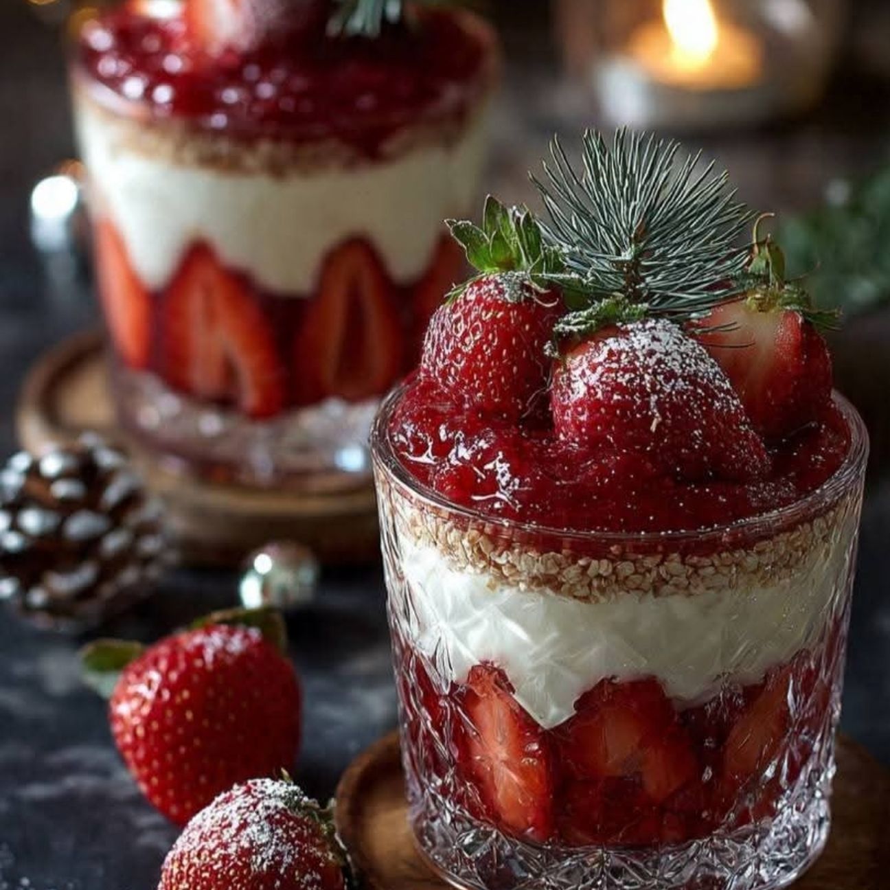 Trifle monoporzione alle fragole