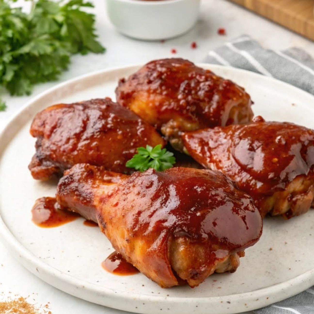 Cosce di pollo in salsa barbecue