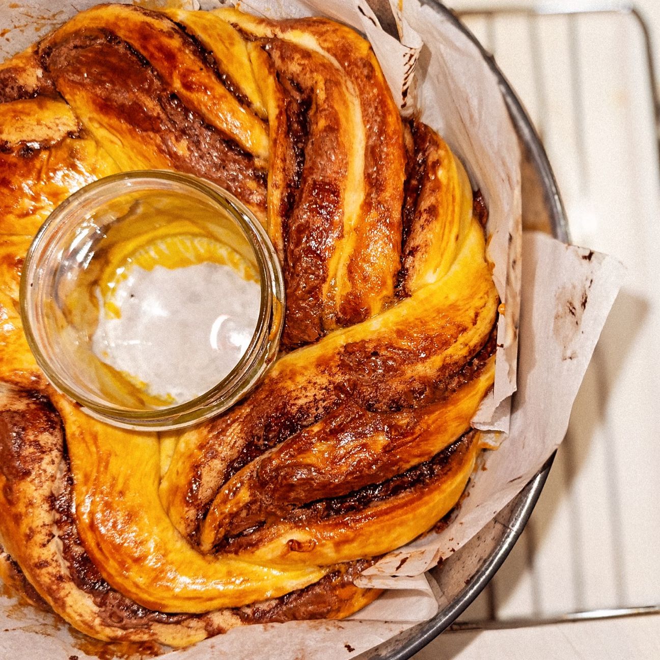 Treccia panbrioches alla cioccolata