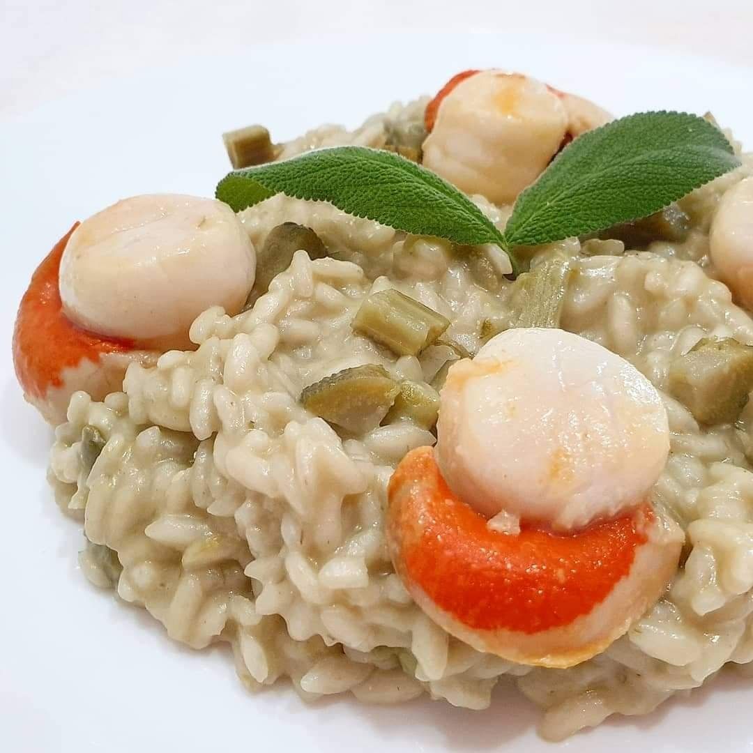 Risotto carciofi e capesante