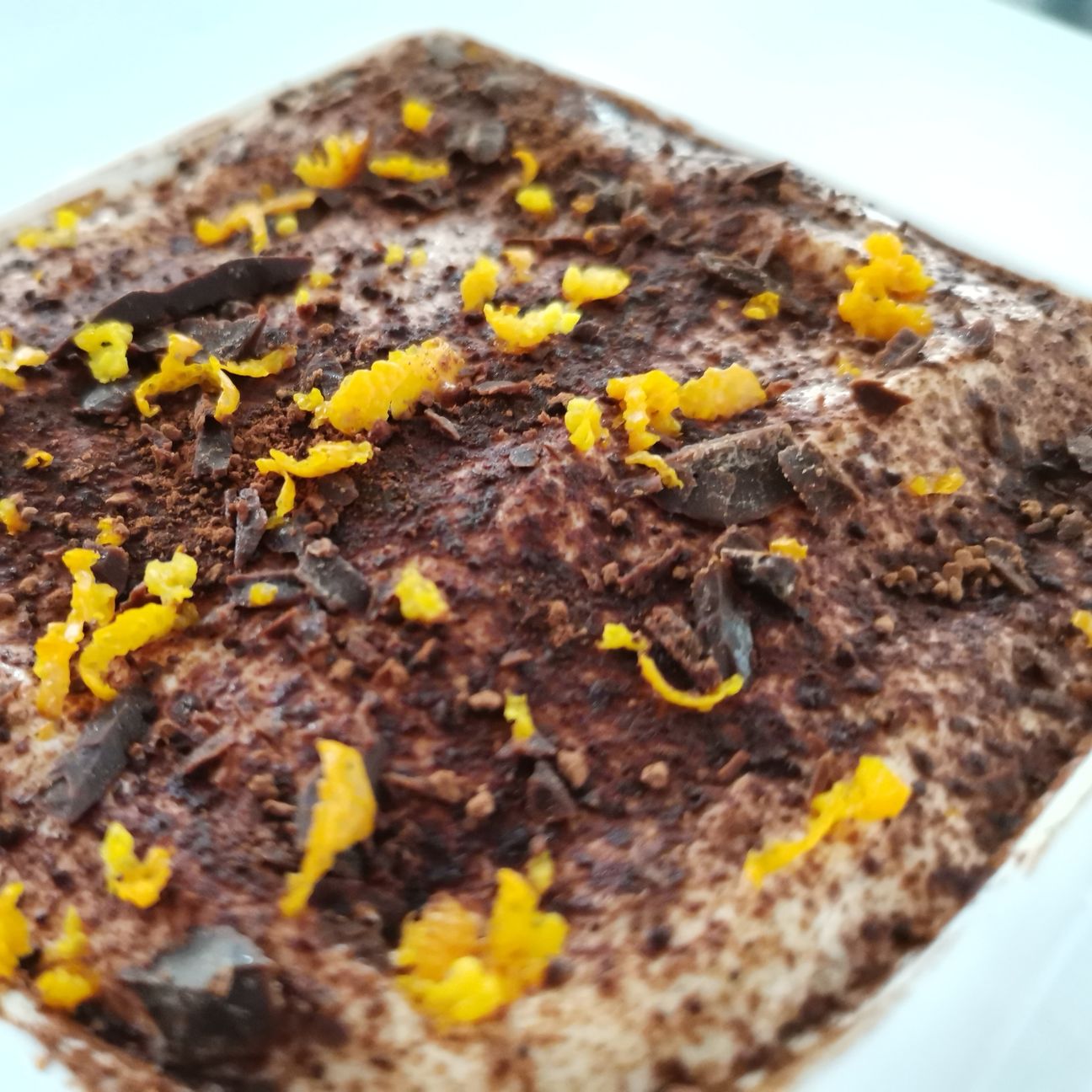 Tiramisù cioccolato fondente e scorza d' arancio