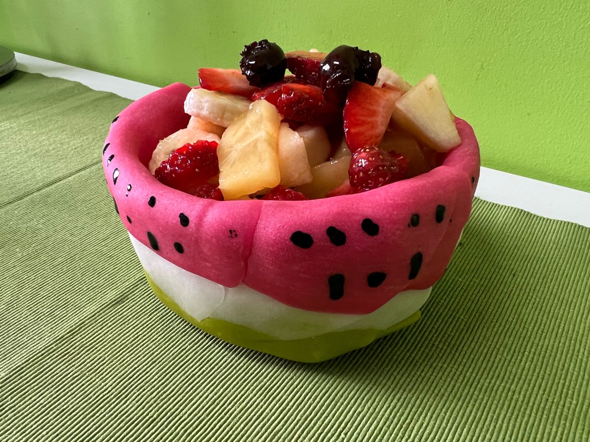 Cestino di fondente con Macedonia di frutta 🍑🍋🍓🍒🍉