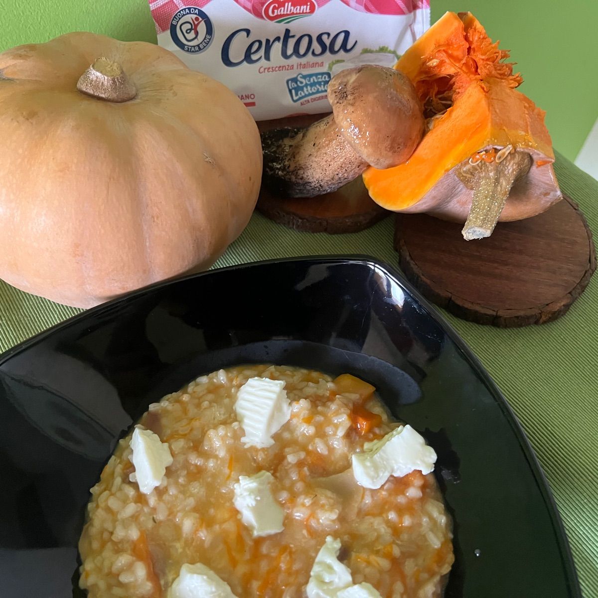 Risotto con zucca funghi porcini e certosa🎃🎃🎃🎃