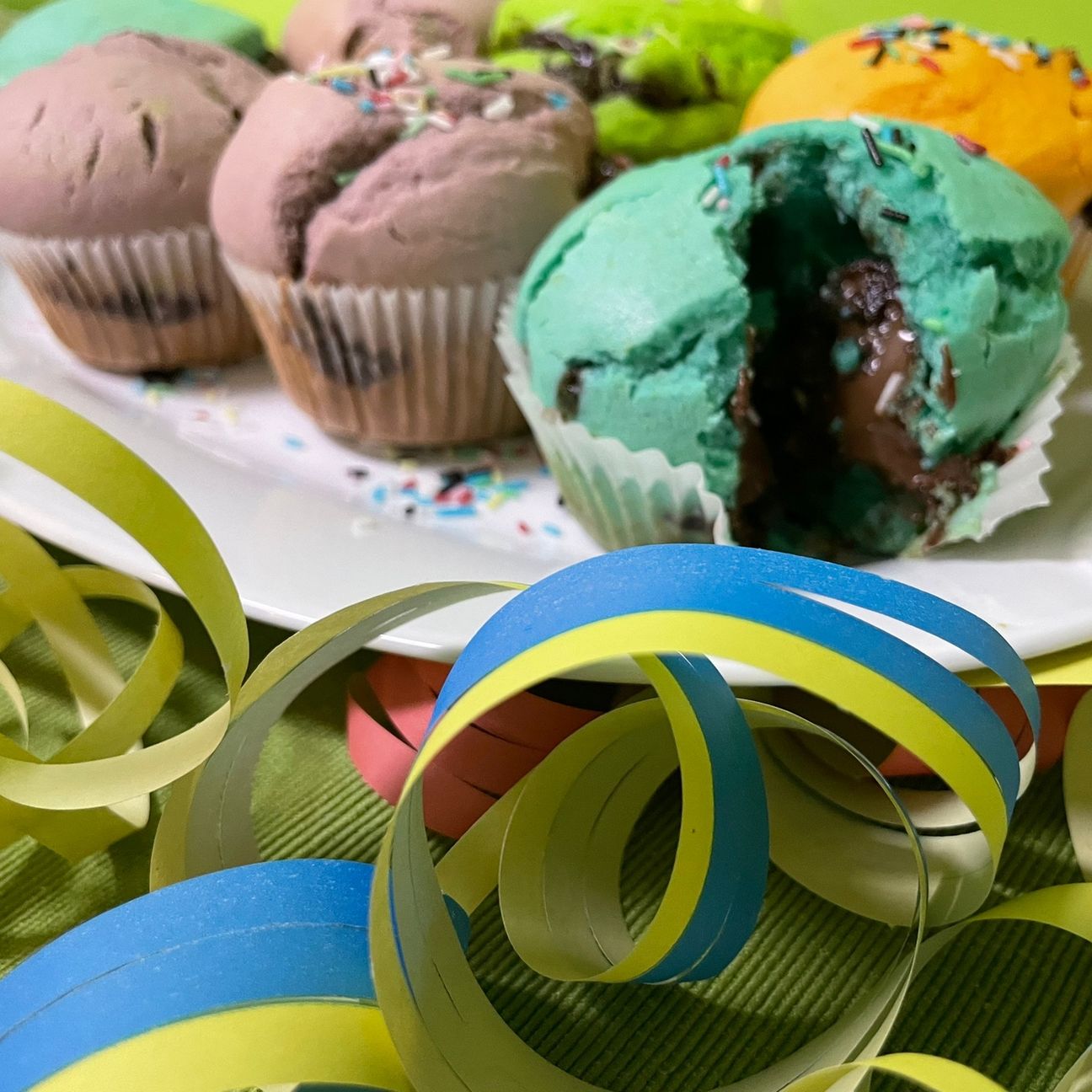 Muffin colorati alla Nutella
