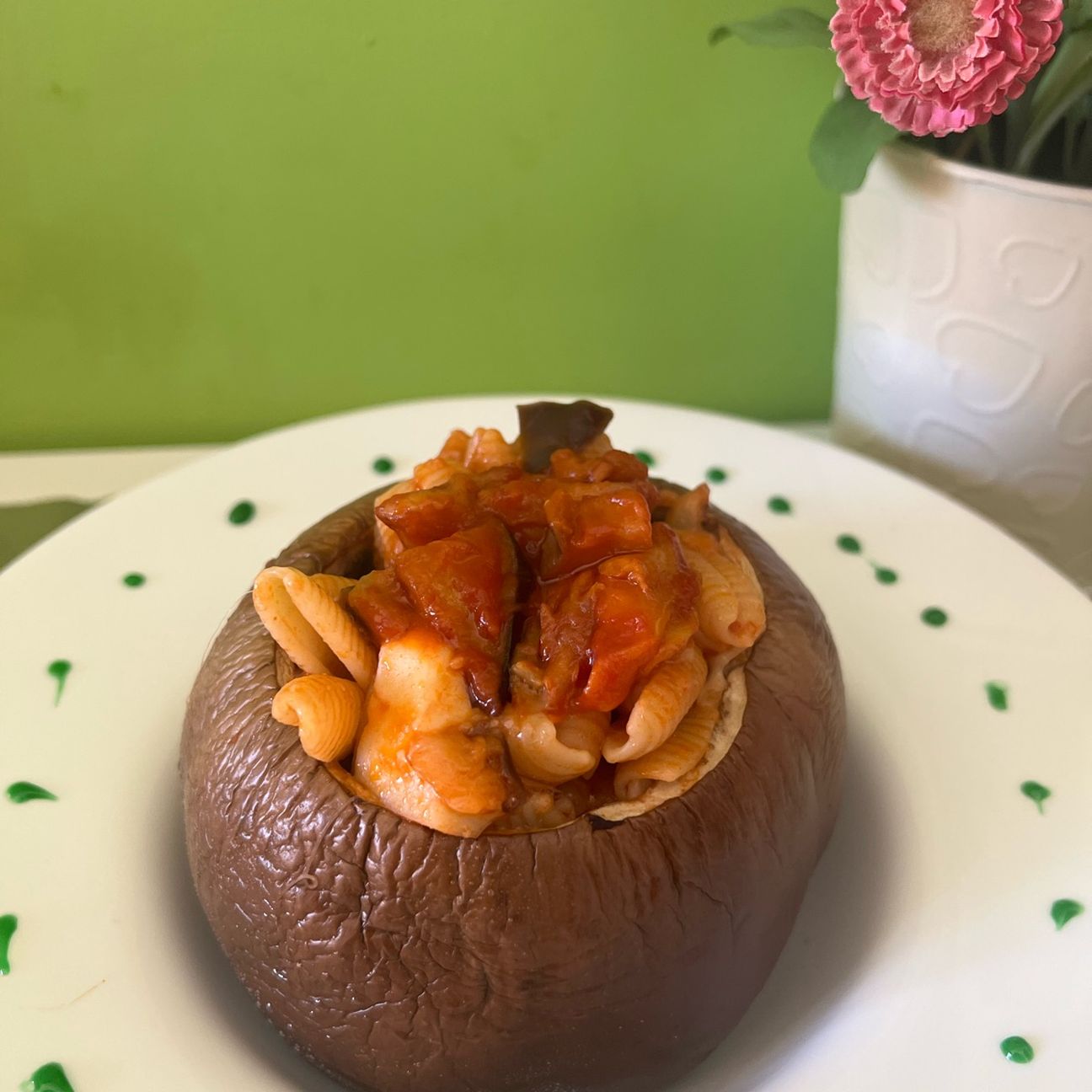 Melanzana ripiena con gnocchetti e sugo di melanzane 🍆🍆🍆