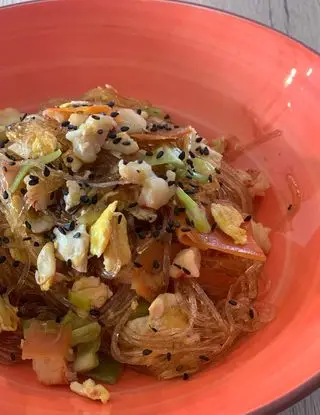 Ricetta Spaghetti di soia con gamberi e verdure di ariannanic