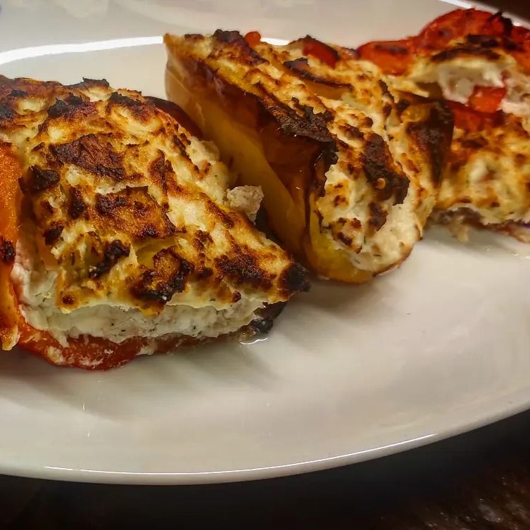 Peperoni ripieni di ricotta e tonno, in friggitrice ad aria