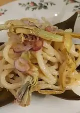 Ricetta Pici toscani mbriachi con crema di carciofi al pecorino