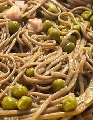 Ricetta Soba ai piselli e pancetta di CucinareLIGHTconAnna
