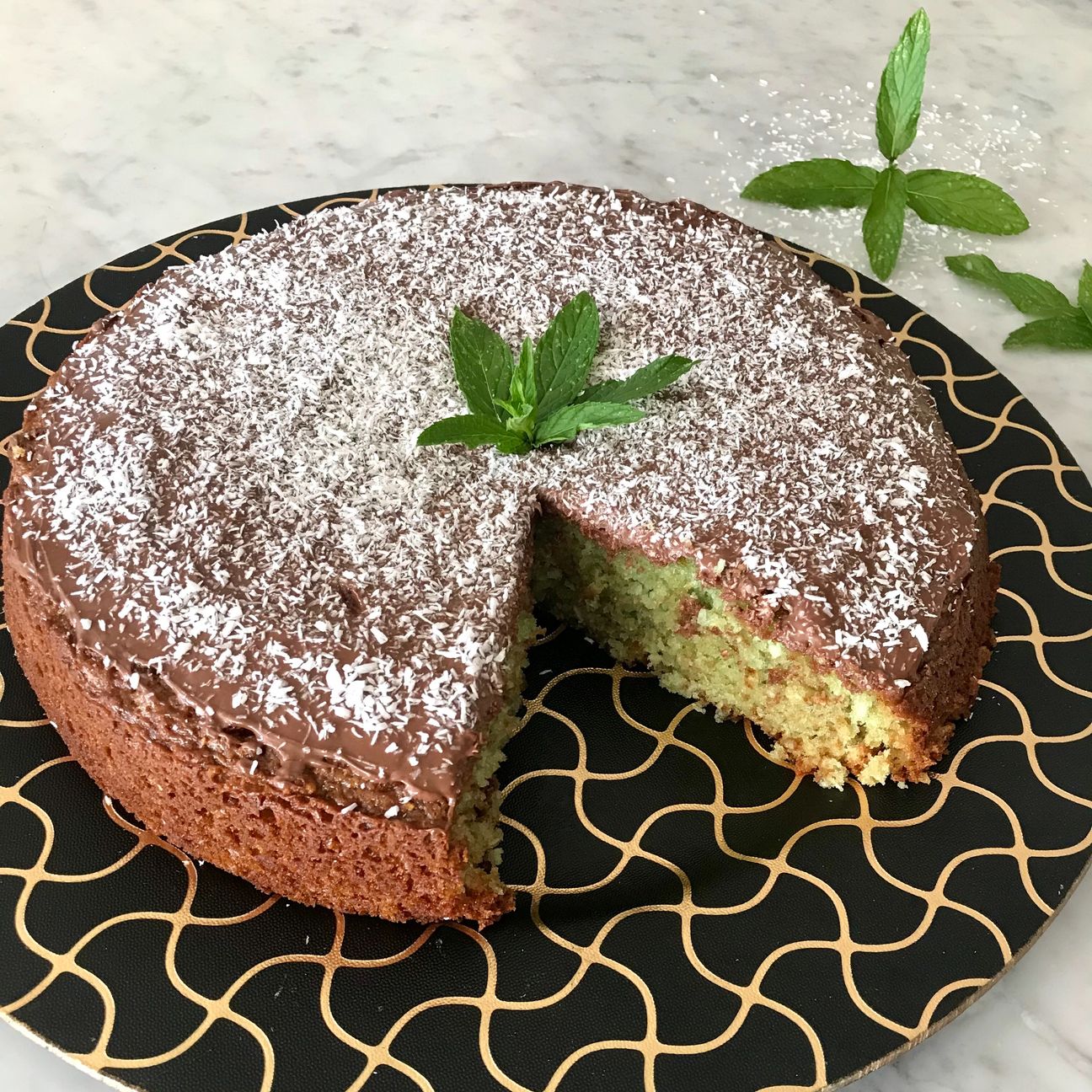 Torta cocco, nutella e menta😍