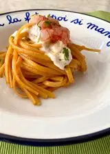 Ricetta Linguine con bisque di gamberi, stracciatella e gambero crudo🤩