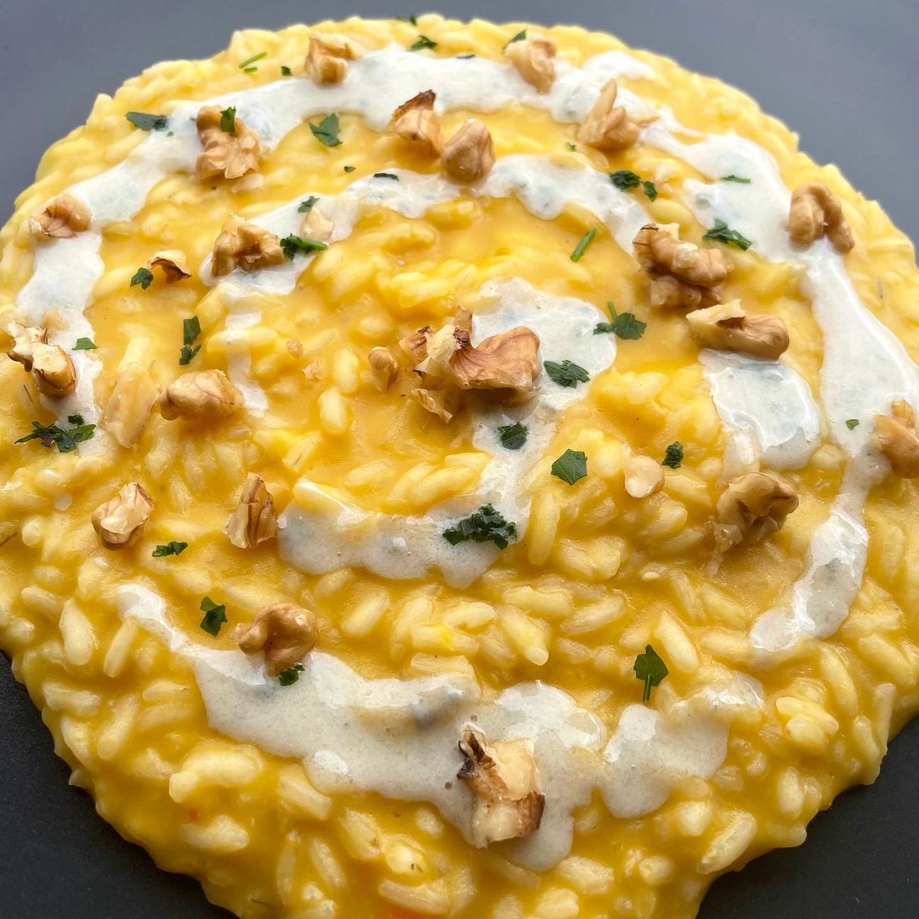Risotto con zucca, gorgonzola e noci😋