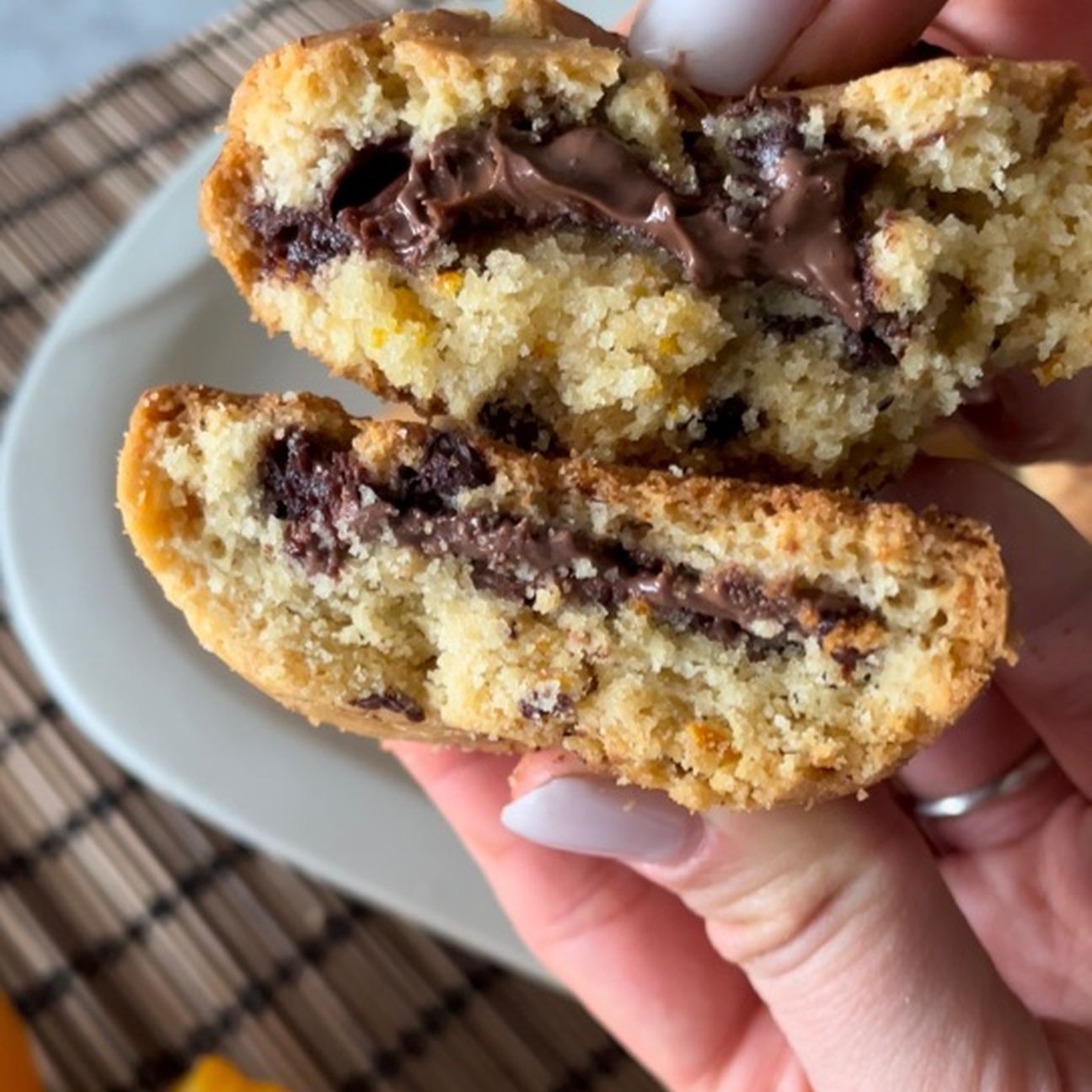 Cookies all’arancia e gocce di cioccolato ripieni🤤🍊🍫