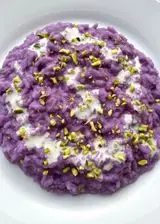 Ricetta Risotto al cavolo cappuccio viola, gorgonzola e granella di pistacchi