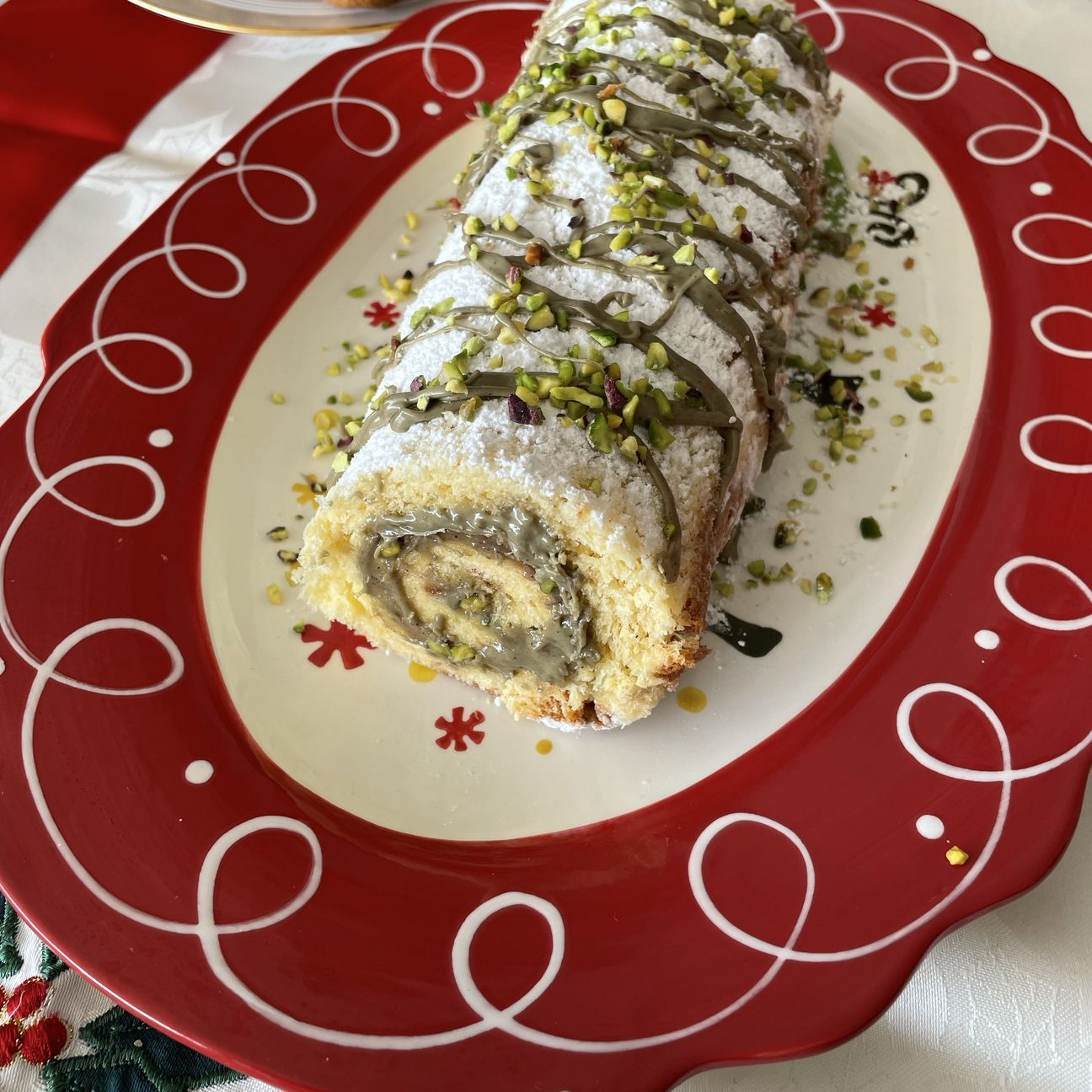Rotolo di pandoro con crema al pistacchio e mascarpone #NataleAltaCucina