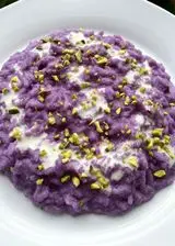 Ricetta Risotto con cavolo cappuccio viola, gorgonzola e granella di pistacchi