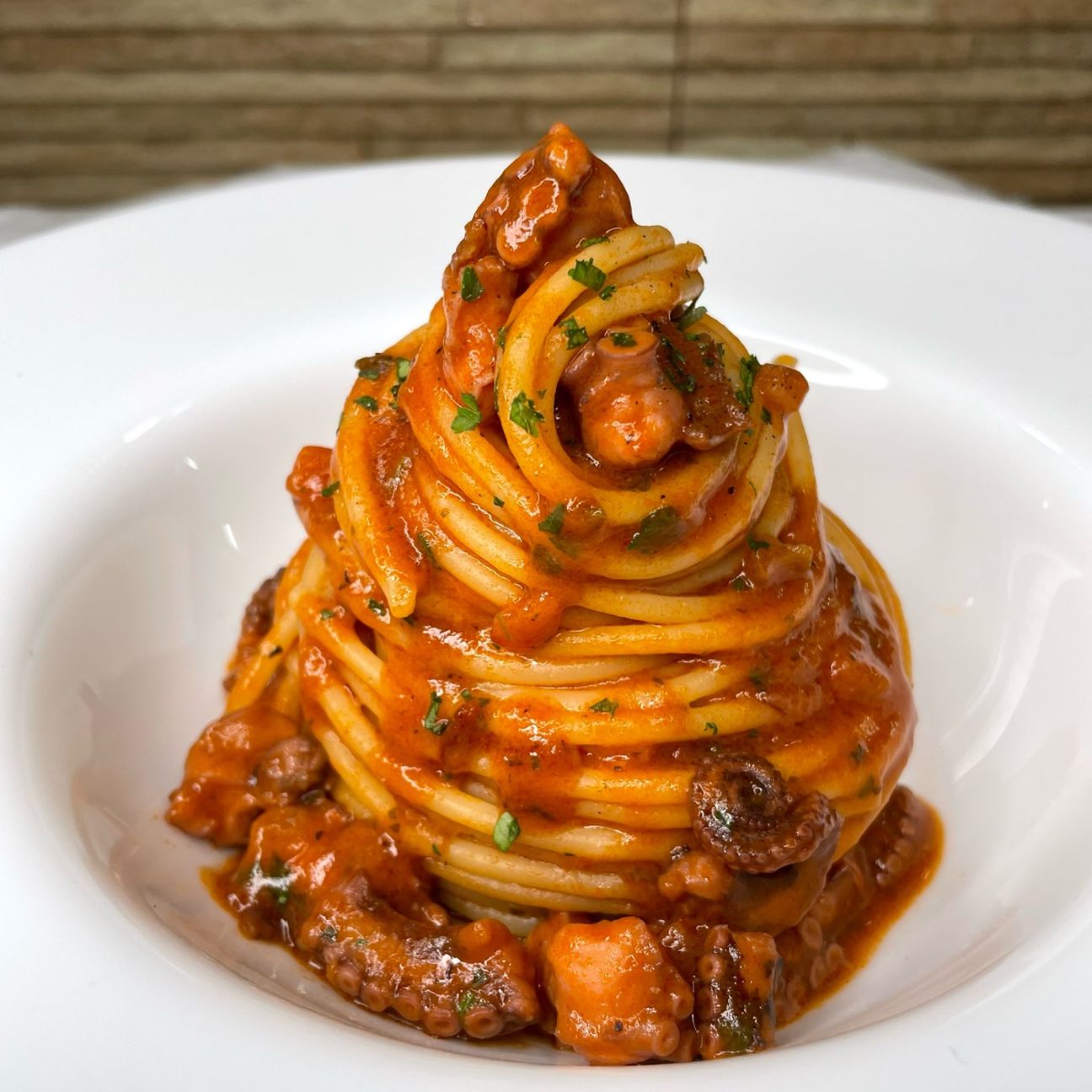 Spaghetti con ragú di polpo🐙