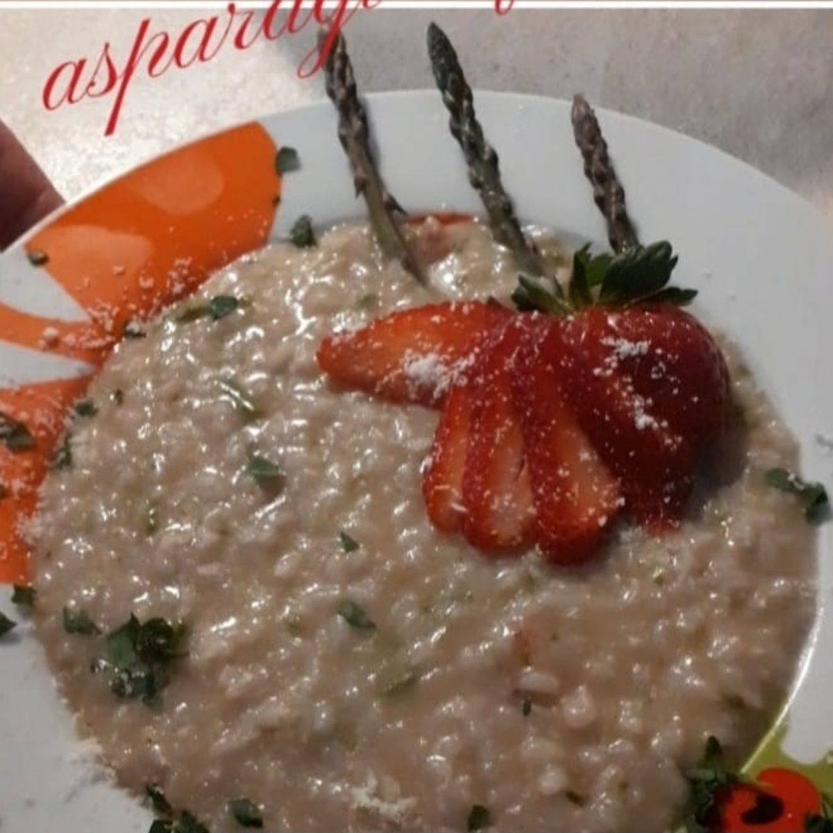Risotto asparagi e fragole