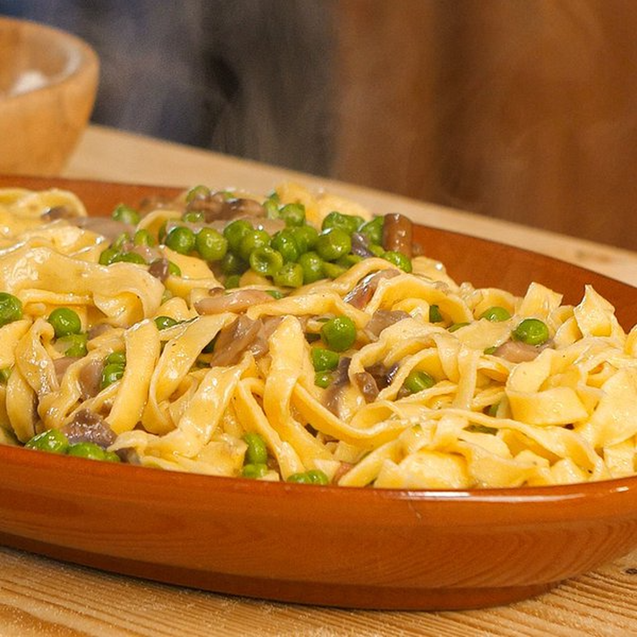 Fettuccine Funghi e Piselli