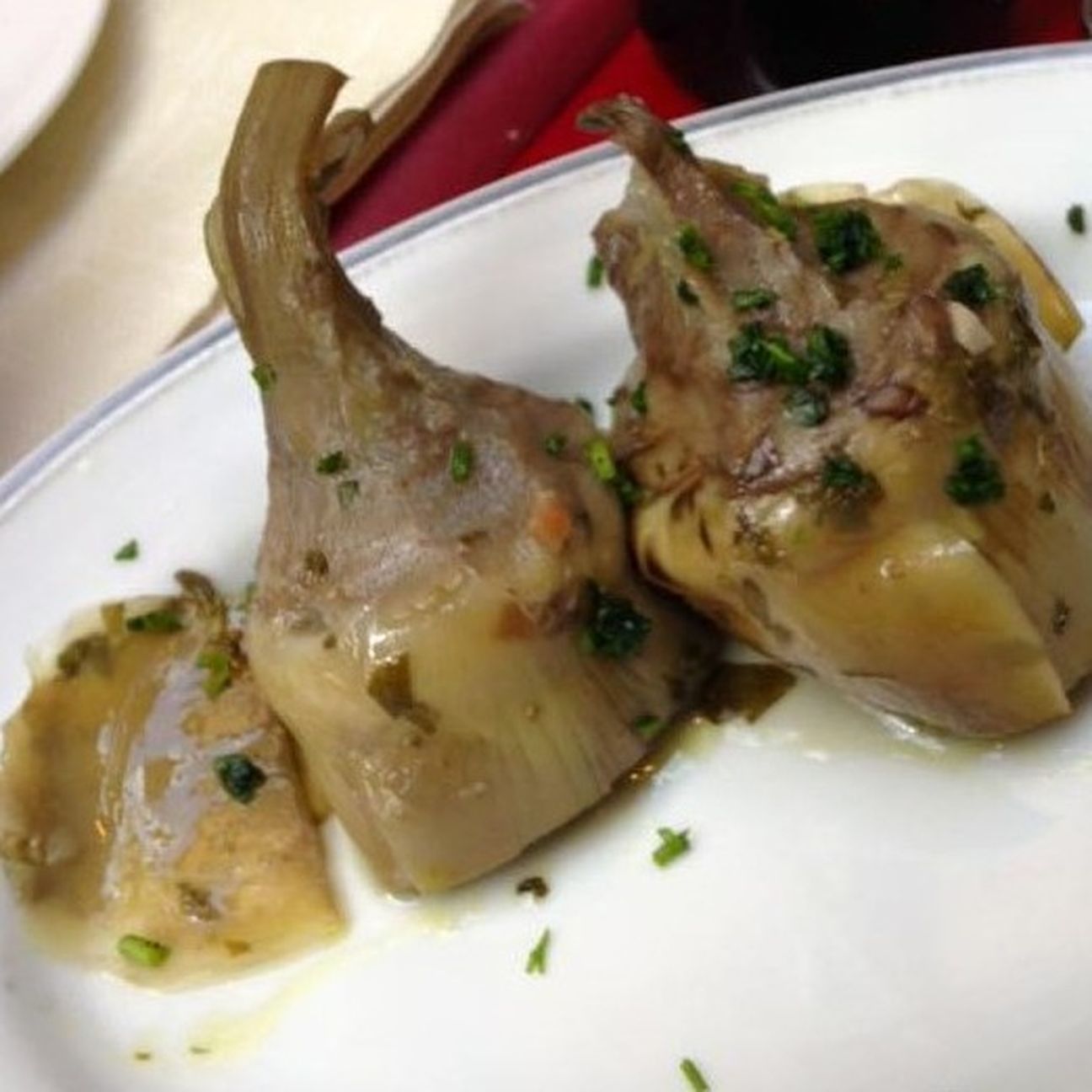carciofi al pepe e prezzemolo