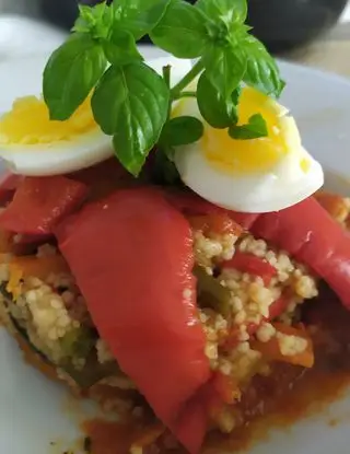 Ricetta Timballino di cous cous con verdure, peperone e uovo sodo 🥕🍅 di anna_maria5513