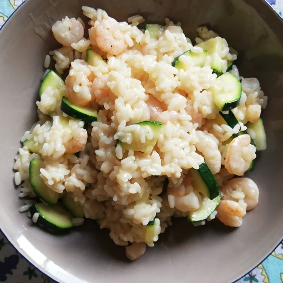 Risotto gamberetti e zucchine