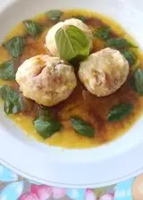 Ricetta Gnudo estivo con cuore di albicocca e prosciutto crudo, vellutata agrodolce di peperoni e salsa di soia dolce