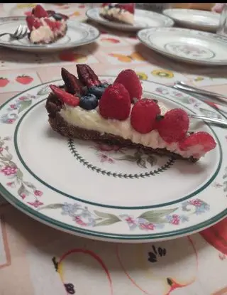 Ricetta crostata fredda con cocco e frutti rossi di cucina_biagini