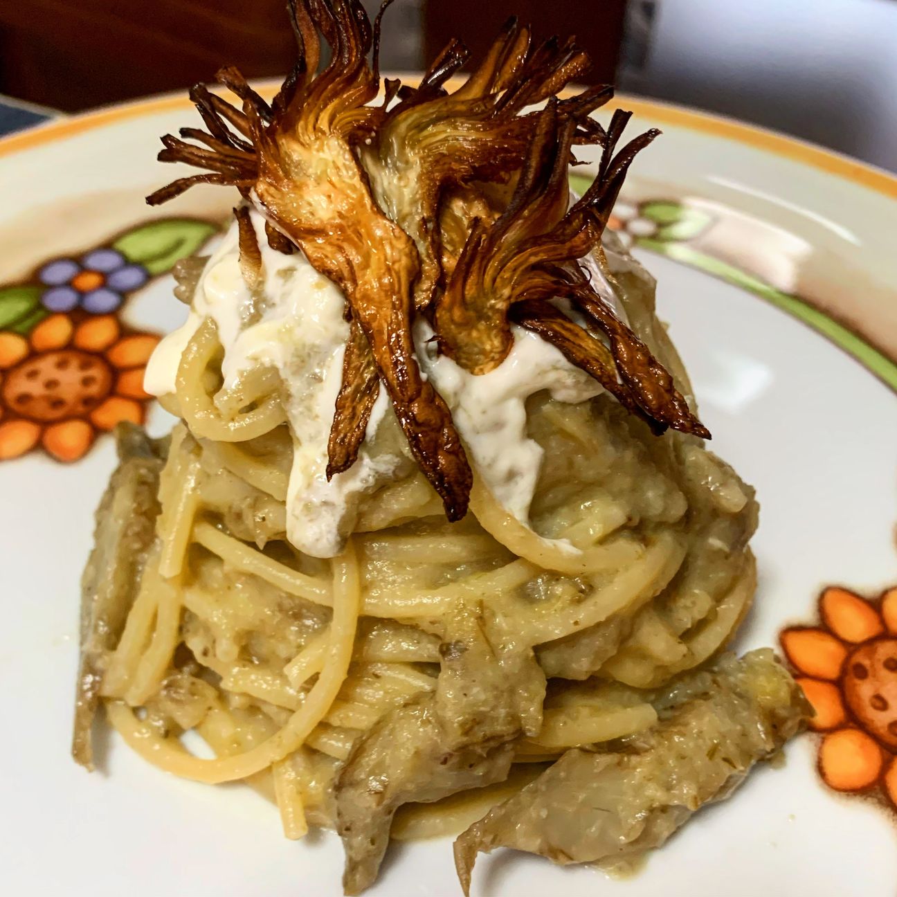 Spaghetto carciofi e philadelphia