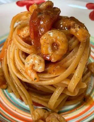 Ricetta Linguine gamberetti e pomodorini di incucinacongiusyf