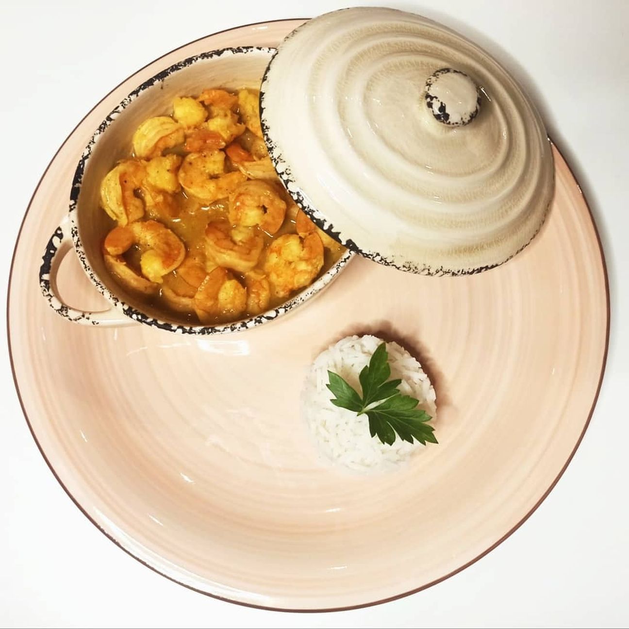 Gamberi al curry con riso basmati