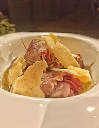 Ricetta Bombette pugliesi su crema di zucchina menta chips di parmigiano di chef_vincenzo_campanale