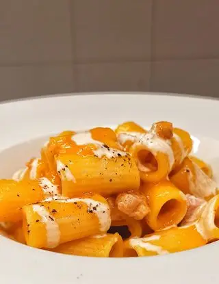 Ricetta Rigatoni con zucca salsiccia caciocavallo di chef_vincenzo_campanale