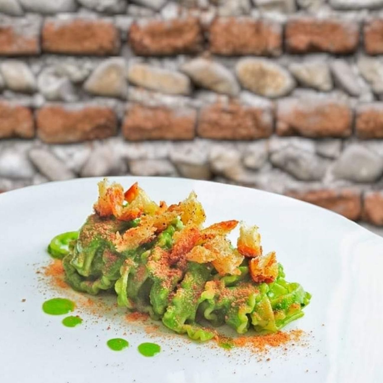 Mafaldine cime di rapa bottarga pane tostato