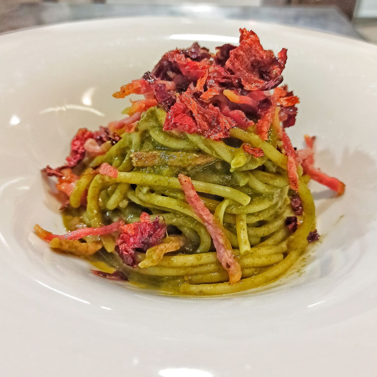 Chitarra con rape speck peperone crusco